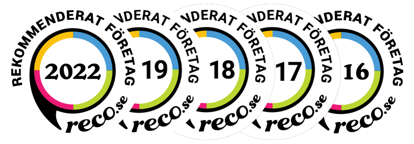 Reco rekommenderat foretag badge